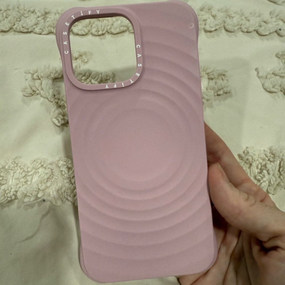 iPhone 16 Pro Max Casetify Pink Silicone iPhone Case with Ripple Texture